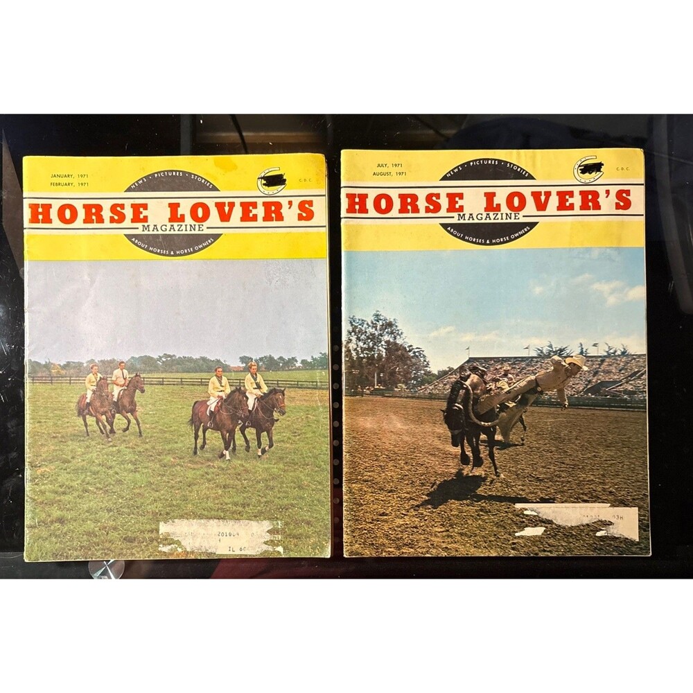 2 Vintage Horse Lover's Magazine Lot 1971 Jan/Feb July/Aug Equestrian Western Ad